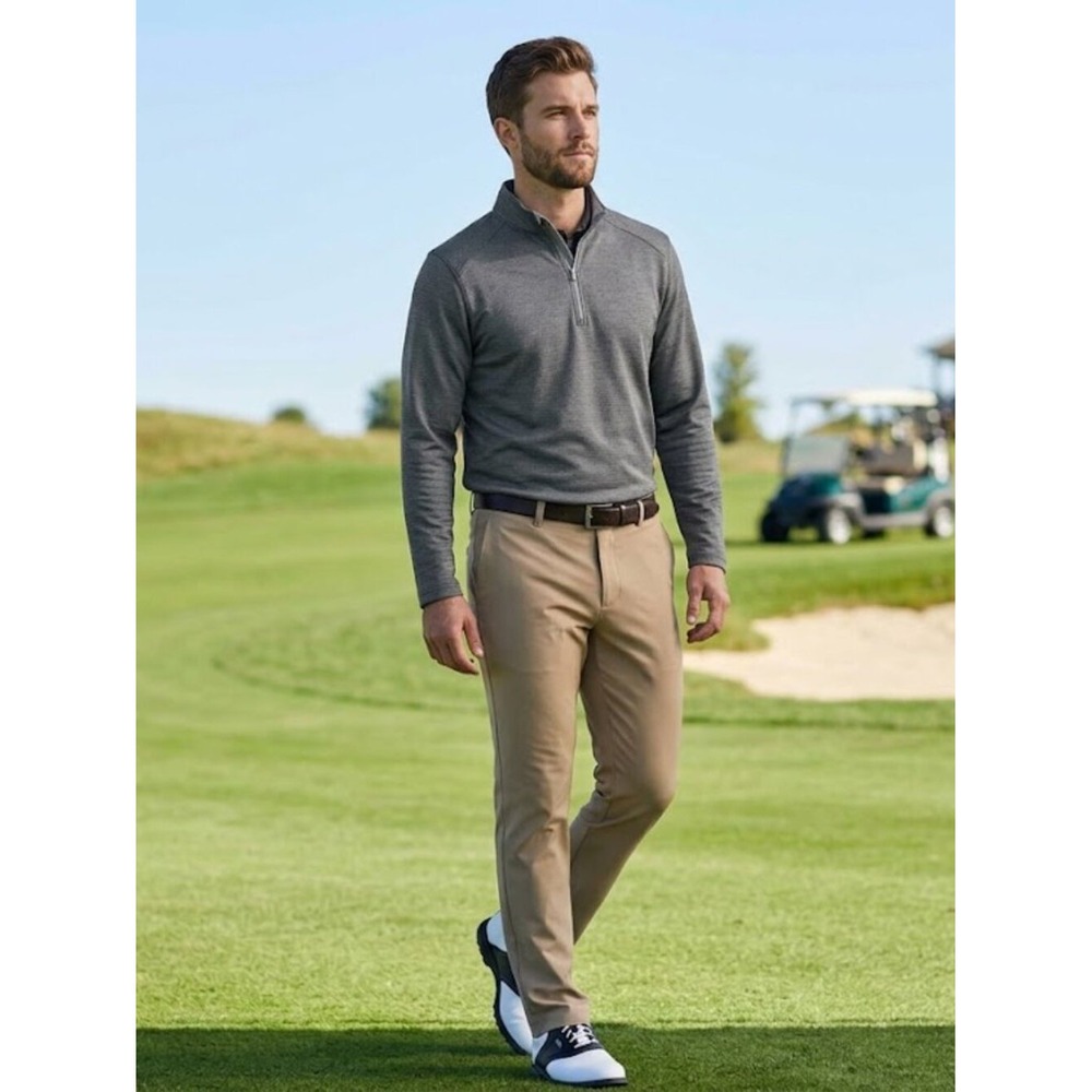 Cypress Club Mens Large Grey 1/4 Zip Long Sleeve Golf Pullover